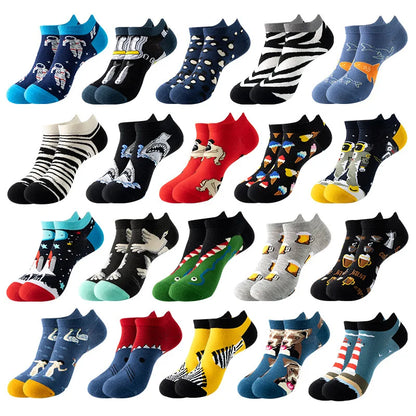 Combed Cotton Ankle Socks for Men & Women - Funny Beer, Fruit & Food Novelty Low Cut Socks (EU 38-43)