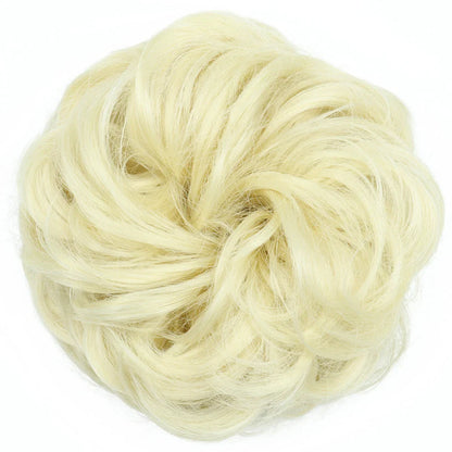Azqueen Synthetic Messy Bun Chignon – Gray Brown Hair Bun Pad with Elastic Rope & Rubber Band Hair Extensions