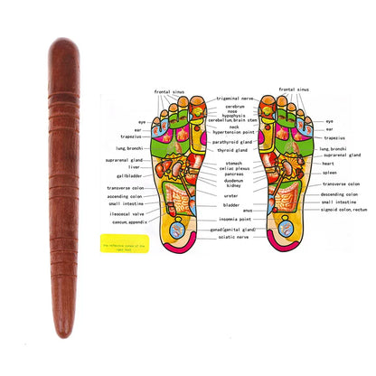 Wooden Acupoint Massage Stick — Meridian Pen for Foot, Sole & Body Acupressure Therapy