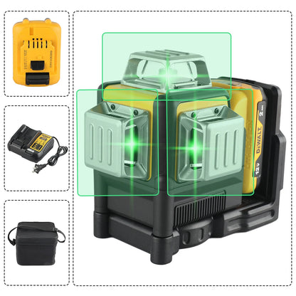 DeWalt 12V Lithium Battery 12-Line Laser Level – 3-Side 360° Automatic Leveling DW089LG