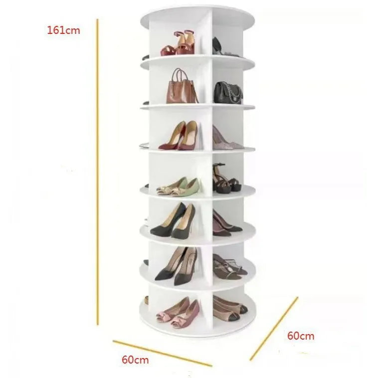 Rotating Multi-Layer Shoe Rack – Floor-to-Ceiling Shoe Cabinet & Bag Display Organizer with 360° Rotation