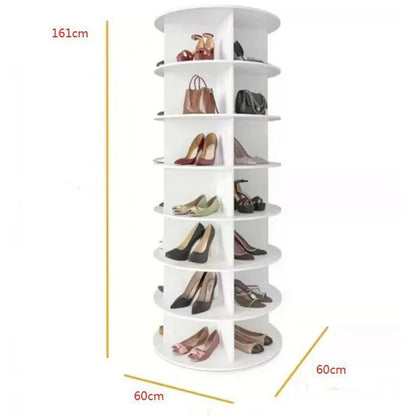 Rotating Multi-Layer Shoe Rack – Floor-to-Ceiling Shoe Cabinet & Bag Display Organizer with 360° Rotation