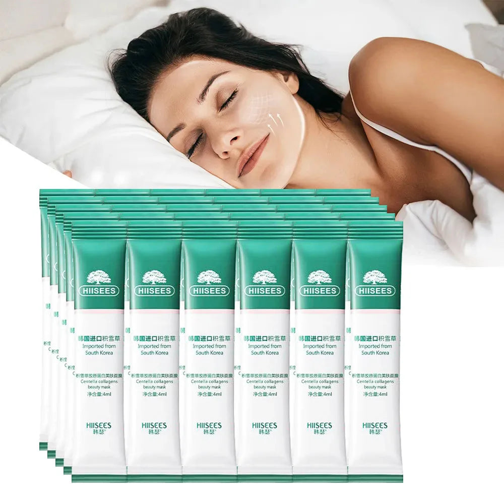30pcs Centella Collagen Sleeping Facial Masks – Anti-Wrinkle, Anti-Aging & Moisturizing Korean Skincare