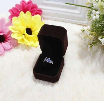 6PCS Red Velvet Heart Ring Boxes – Romantic Jewelry Display & Gift Case for Engagement, Wedding & Wholesale