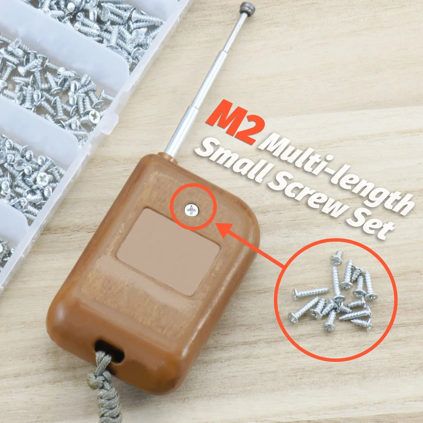 500pcs M2 Self Tapping Screws Kit - Mini Alloy Steel Phillips Flat Head Wood Screw Assortment Set for DIY Projects