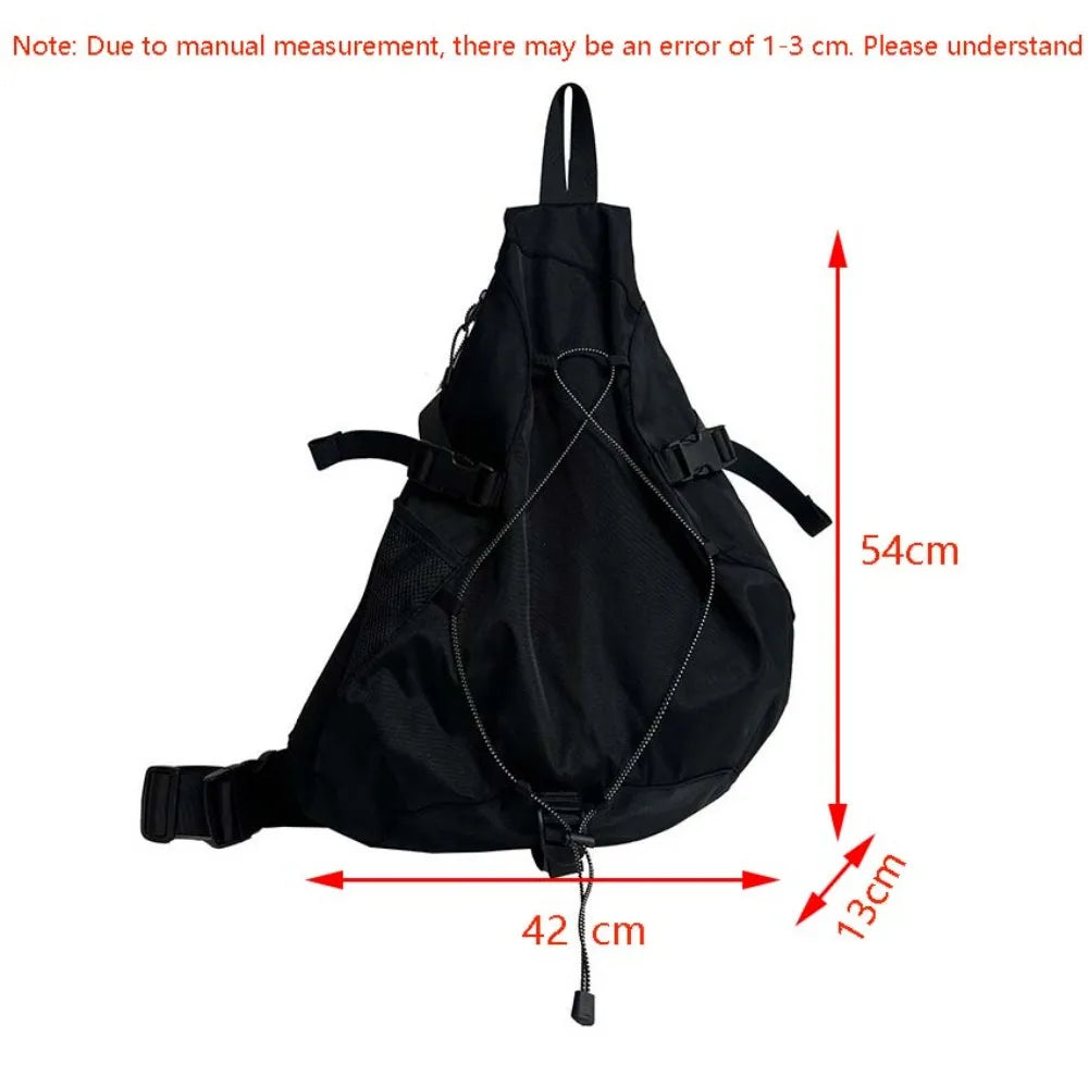 Men’s Large Capacity Crossbody Bag – Nylon Travel Chest Pack Hip Hop Shoulder Bag Trendy Storage Sling Bag 2025