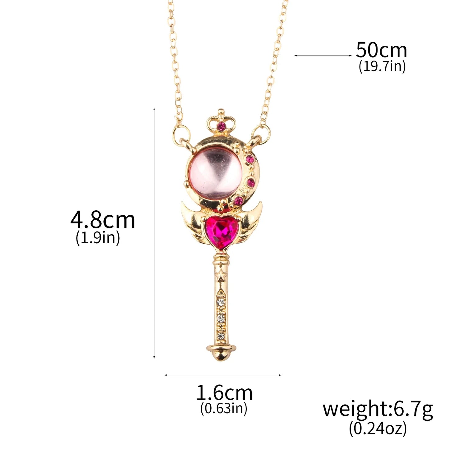 Anime Moon Usagi Necklace Set - Cute Cartoon Enamel Cosplay Jewelry Gifts for Women & Girls