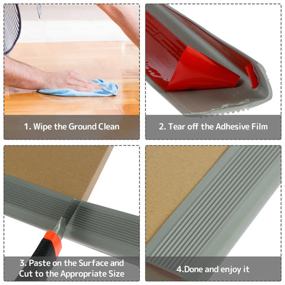 Soft PVC Stair Edge Protector – Non-Slip L-Shape Self-Adhesive Step Trim, 2m Stair Nose Edging Strip