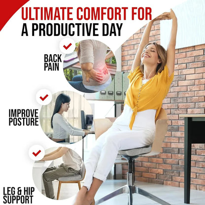 Memory Foam Seat Cushion – Office Chair & Home Use, Ergonomic Pillow for Back Pain Relief