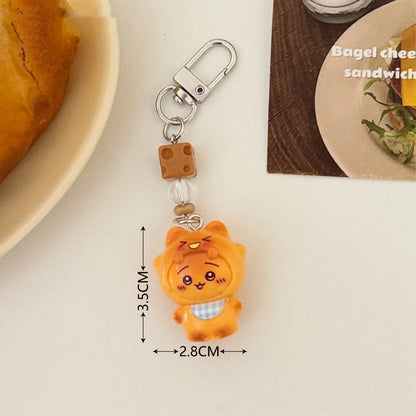 Chiikawa 3D Cartoon Keychain 1/3 Pcs - Cute Funny Backpack Bib Pendant Charm