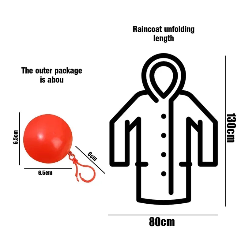 Disposable Raincoat Set - 5/1Pcs Portable Rain Coats with Keychain Ball for Easy Travel Carry - Waterproof Rainsuit for Traveling and Emergencies