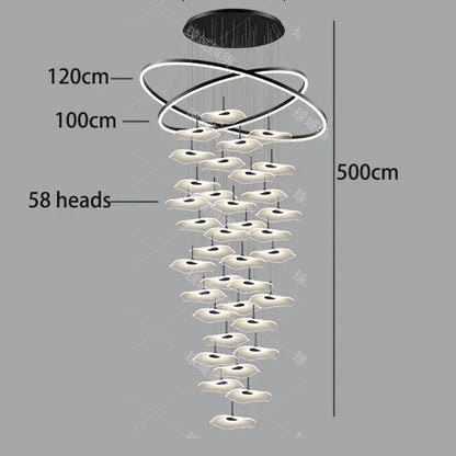Nordic Stair Chandelier Pendant Light – Modern Ceiling Lighting for Living Room, Bedroom & Dining Room Home Interior Decoration Fixture