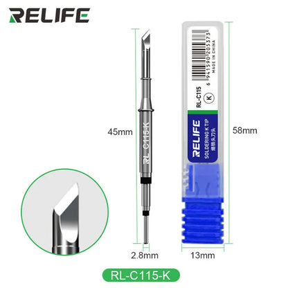 RELIFE Super Fine Soldering Tips C210 C245 C115 – Professional Iron Tips for GVM T210 T115 Stations