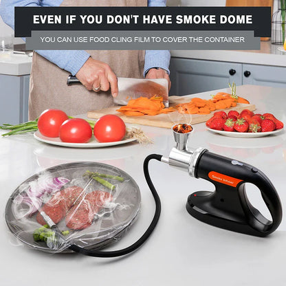 Portable Handheld Cold Smoking Gun with Vacuum Sealer: Electric Smoke Infuser Machine for Food, Drinks, and Cocktails - S268 Model
