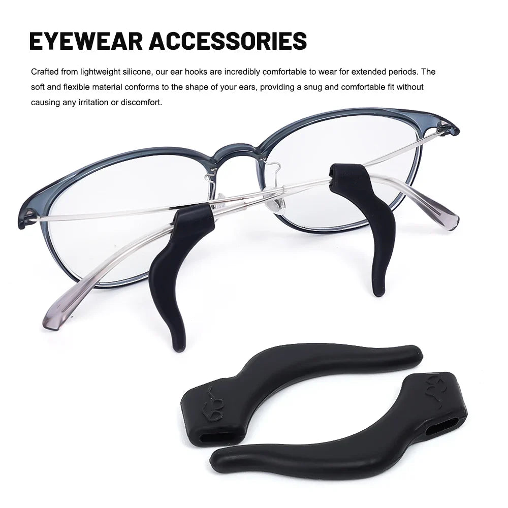 Anti-Slip Silicone Ear Hooks for Glasses | Elastic Eyewear Grip, Temple Holder & Fastener Accessories