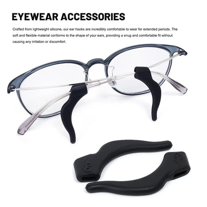 Anti-Slip Silicone Ear Hooks for Glasses | Elastic Eyewear Grip, Temple Holder & Fastener Accessories