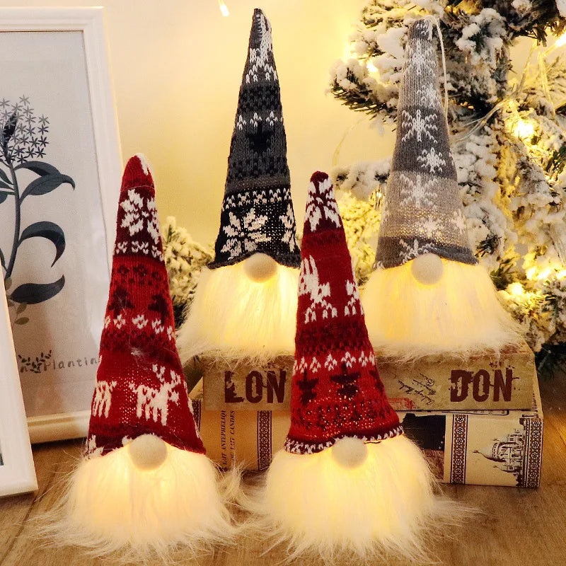 20/30cm LED Faceless Elf Gnome Doll — Christmas & New Year Light-Up Decoration for Home, Kids Gift 2025