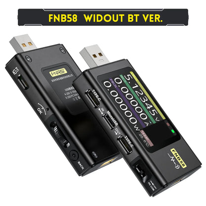 FNB58 USB Tester Voltmeter – TYPE-C Fast Charge Detection, Ammeter, Capacity & Ripple Measurement Tool