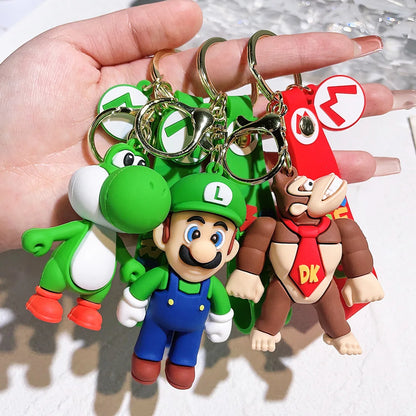 Super Mario Bros Keychain – 27 Cute Cartoon Character Action Figure Toy Doll Gift for Kids