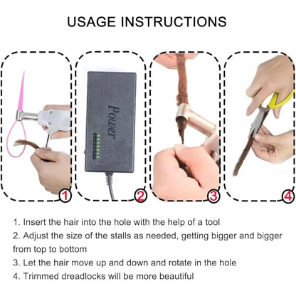 Electric Handheld Dreadlock Maker – Portable Automatic Crochet Machine for Quick DIY Hair Braiding
