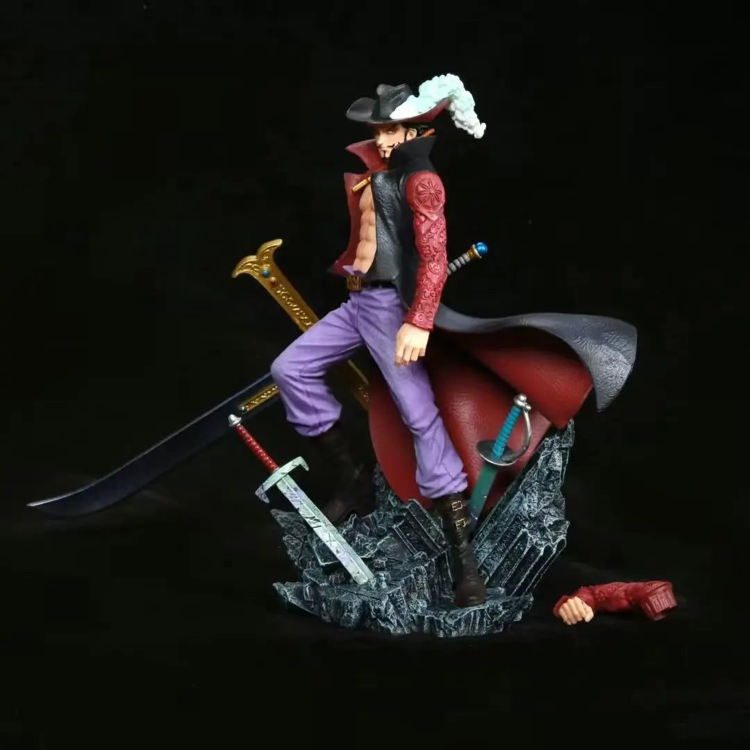 28cm One Piece Dracule Mihawk Figure — Eagle Eye PVC Anime Statue, Collectible Model Doll, Gift & Desk Ornament