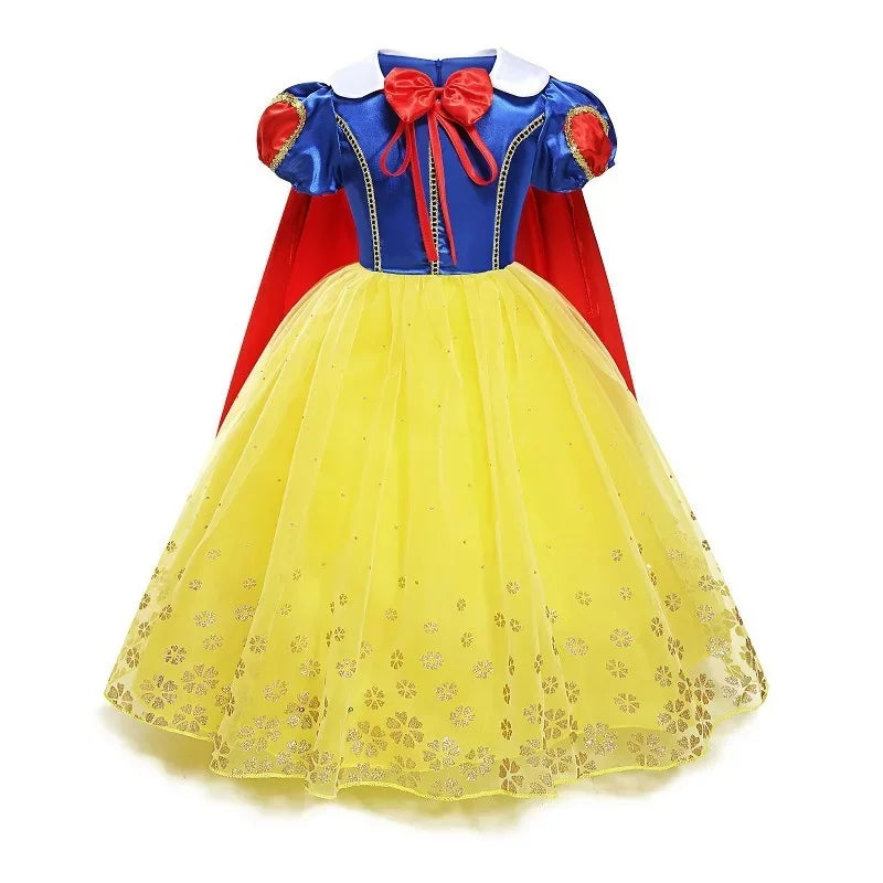 2026 Girls Princess Costume Dress - Elsa, Anna, Snow White, Aurora, Moana, Rapunzel, Mermaid & Belle Carnival Cosplay Party Outfit