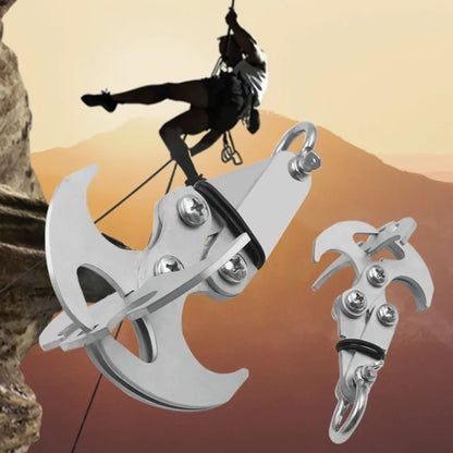 Multifunctional Folding Grappling Hook: Stainless Steel Survival Outdoor Climbing Claw Carabiner - Essential Camping Gear EDC Multitool