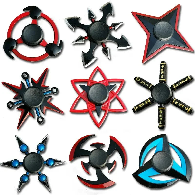 Creative Tri-Spinner Fidget Toy – Zinc Alloy Ninja Shuriken Sharingan Hand Spinner Stress Reliever for Kids