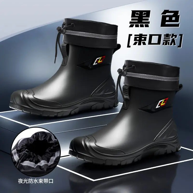 2024 Men's Waterproof Water Boots — Non-Slip Rubber Work Shoes for Outdoor Rain, Camping & Fishing