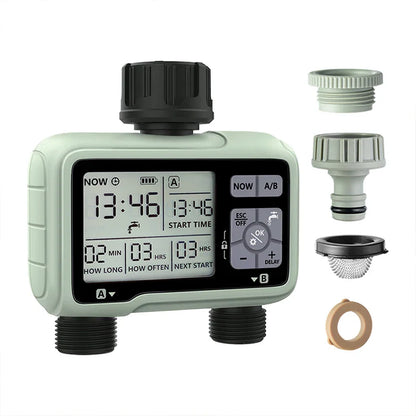 Super Timing System 2-Outlet Water Timer - Precise Outdoor Automatic Irrigation, Fully Adjustable Watering Program