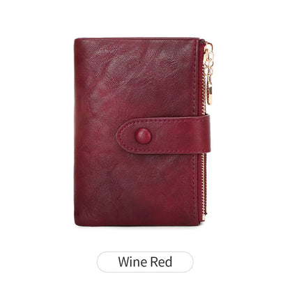 Minimalist Women’s Short Wallet – Large Capacity Triple-Layer Double Zipper Card Holder & Money Bag