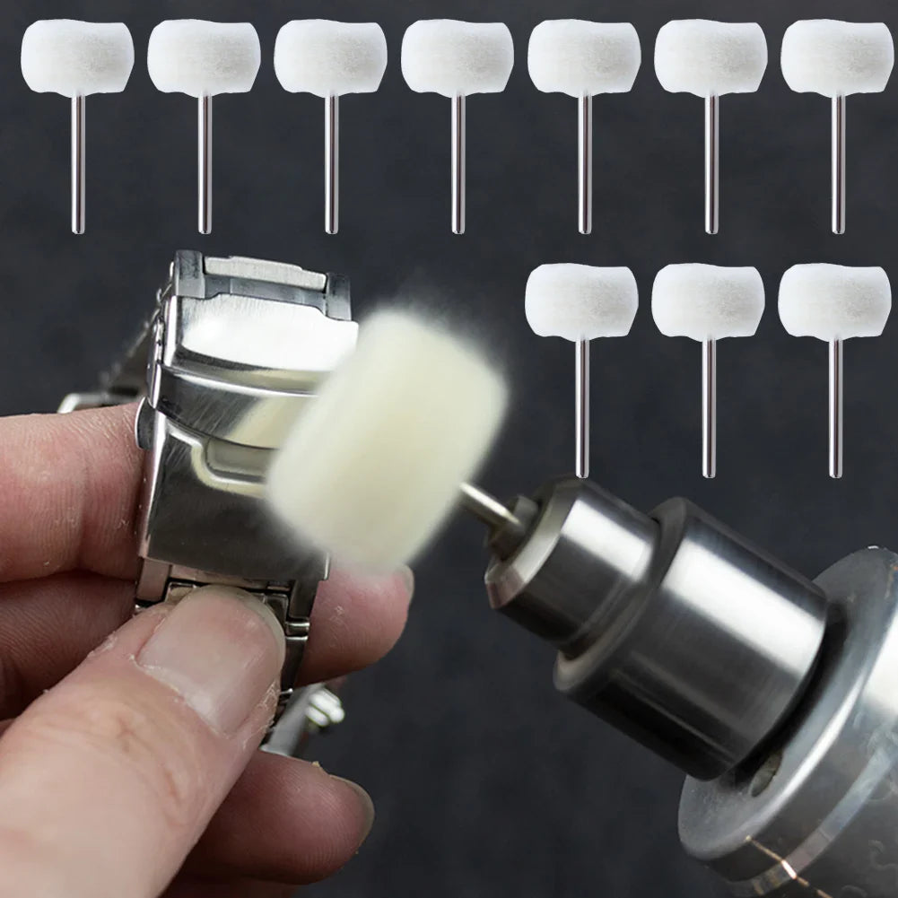 1-10pcs Mini 3mm Felt Polishing Brush – Sanding & Grinding Heads for Dremel Rotary Tool Jade Buffing