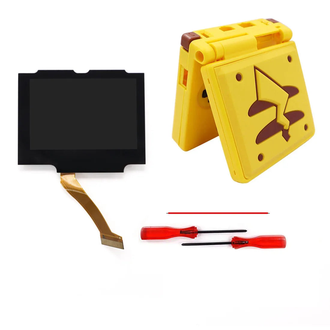 Laminated V5 IPS GBA SP Backlight LCD Replacement Mod Kit – Backlit Screen for Game Boy Advance SP, No Shell Cutting Needed