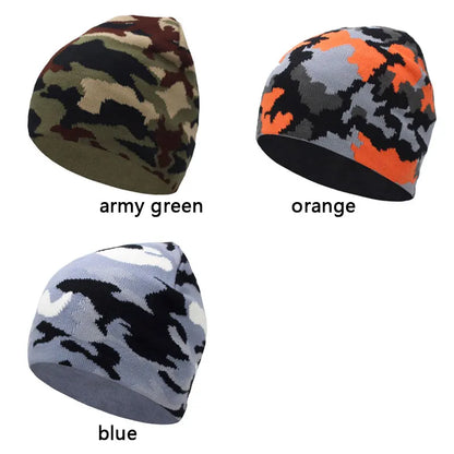 Camouflage Knitted Beanie - Unisex Winter Hat for Men and Women, Warm Skullies Beanies for Autumn and Winter