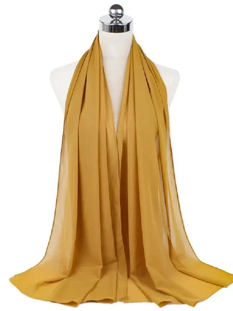 Women’s Solid Chiffon Instant Hijab – Ready-to-Wear Islamic Scarf, Muslim Shawl & Arab Head Wrap