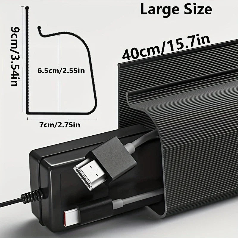 Under Desk Cable Management Tray – No-Drill Channel Raceway Cord Hider for Organized Workspace