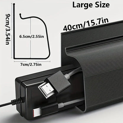 Under Desk Cable Management Tray – No-Drill Channel Raceway Cord Hider for Organized Workspace