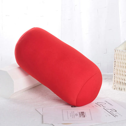 Solid Color Cylindrical Neck Pillow – Washable Round Cushion for Bedroom, Seat, Headrest & Travel Support