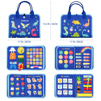 Montessori Toddler Busy Board – Educational Activity for Basic Dress Motor Skills, Baby Learning Toy for Travel