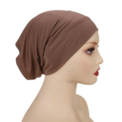 Cotton Modal Inner Hijab Undercap – Soft Stretch Muslim Turban, Islamic Underscarf Bonnet & Tube Cap for Women