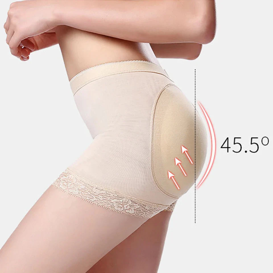 Women’s Padded Seamless Underwear – Fake Buttock Body Shaper Panties, High Waist Hip Enhancer & Tummy Control Shorts