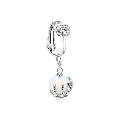 Faux Butterfly Leaves Belly Piercing – Dangling Clip-On Fake Navel & Cartilage Earring for Umbilical Piercing