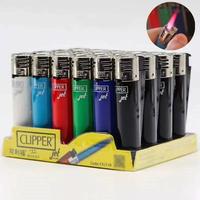 Original Spanish Clipper Refillable Gas Lighter – Personality Pattern 8-Piece Boxed Set Smoking Collection Gift Wholesale Lighter Pack