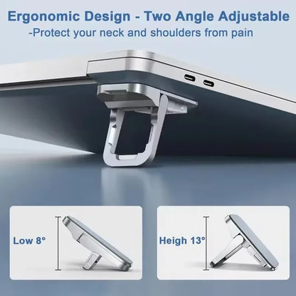 2PCS Mini Foldable Laptop Stands – Portable Adjustable Notebook & Keyboard Riser with 2 Angles