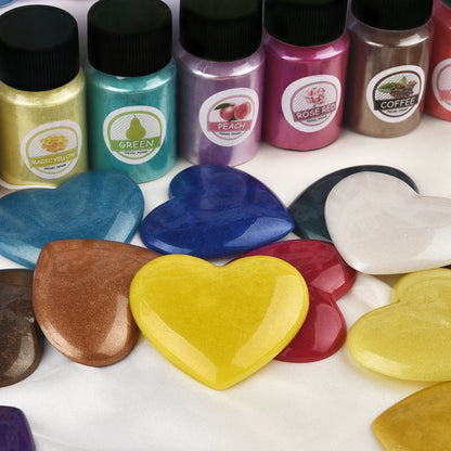 6 Color Pearl Powder Pigment Set for DIY Epoxy Resin, Pearlescent Colorant Dye for Jewelry Making and Mold Accessories