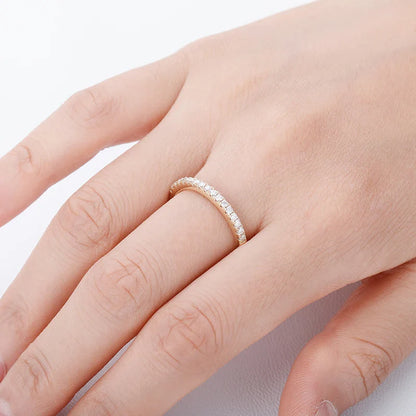 100% Pass Diamond Tester Pen & Moissanite Ring – Matching 925 Sterling Silver Wedding Band for Women