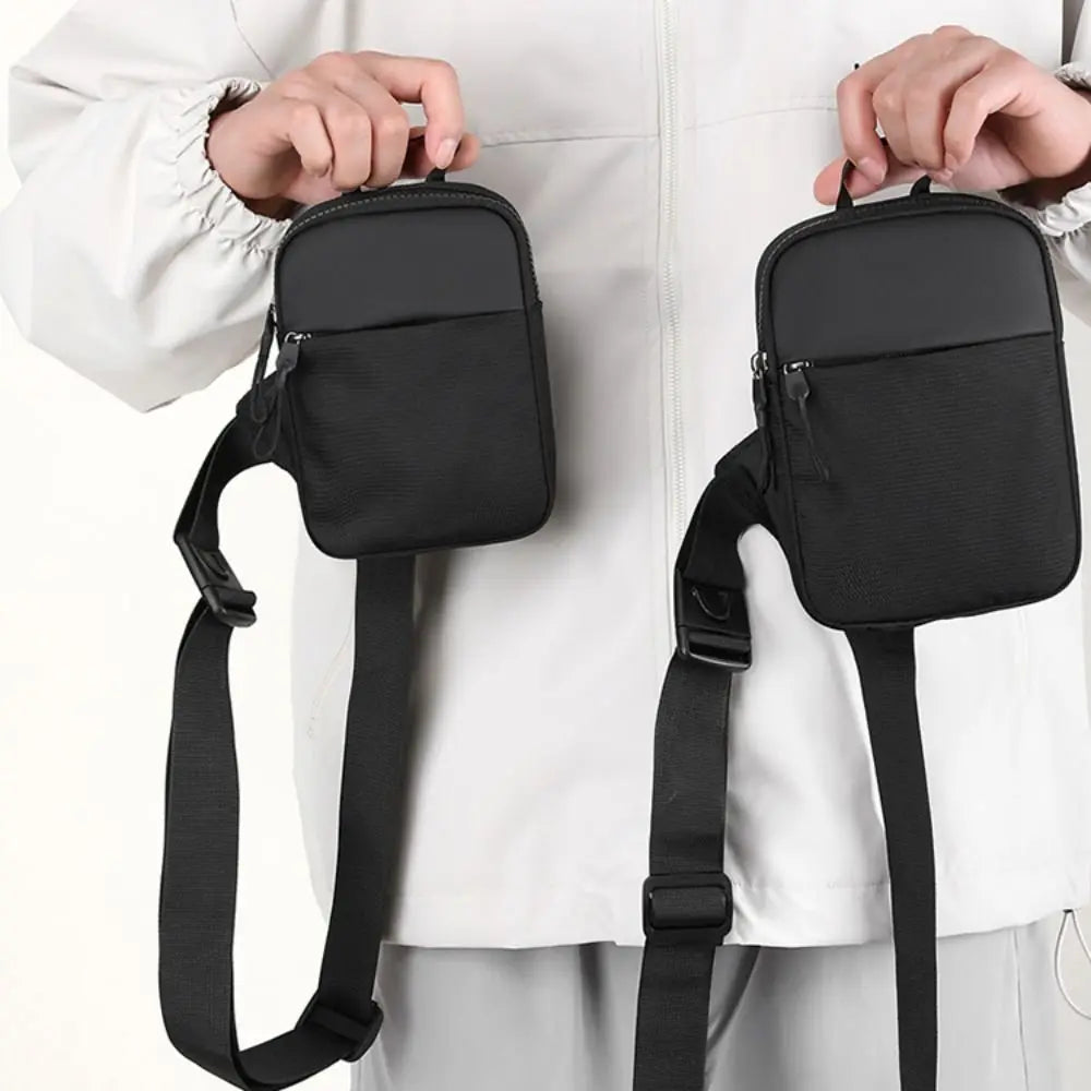 Men’s Small Canvas Chest Bag – Fashion Mini Crossbody Shoulder Sling Bag for Sport & Phone