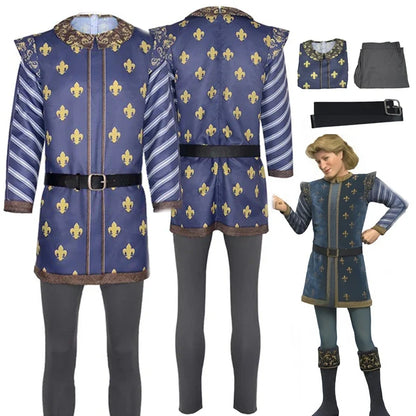 Shrek Prince Charming Cosplay Costume - Men’s Carnival Party Animation Uniform Outfit