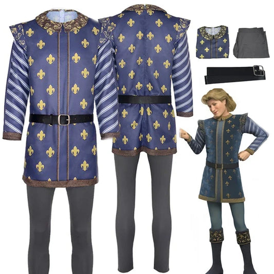 Shrek Prince Charming Cosplay Costume - Men’s Carnival Party Animation Uniform Outfit