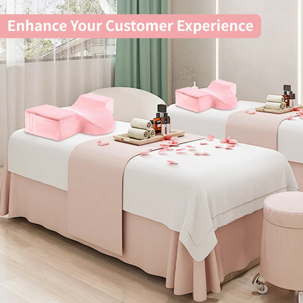 Pink Eyelash Neck Pillow – U-Shaped Memory Foam Support for Lash Extension Accessories